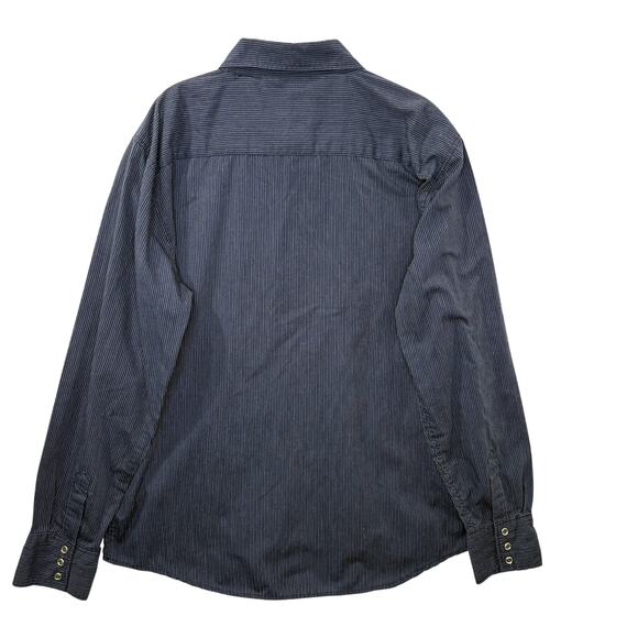 MK Machine Size L Pearl Snap Shirt Y2K Vintage Graphic Grunge Rock Western - Picture 2 of 11